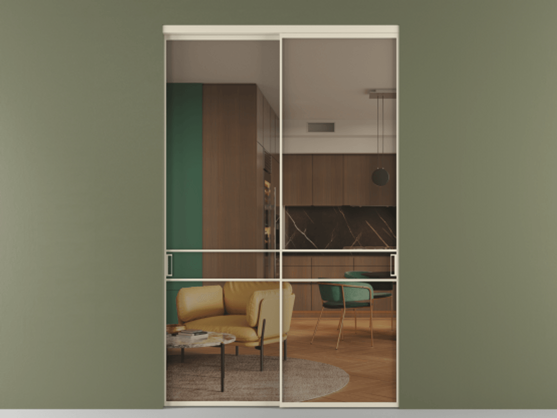 Перегородка Формато внутри проёма 2 створки АЛПР 040.02 Алюминий бежево-серый Прозрачное бронзовое стекло, триплекс. Цена 424750 ₽ 1. Полотно 2 шт. (800/2100 мм)
2. Комплект установки раздвижной системы
3. Базовый комплект фурнитуры
4.Ручка RONDO. Фабрика дверей Волховец 8 (800) 551 43 19 Перегородка Формато внутри проёма 2 створки АЛПР 040.02 Алюминий бежево-серый Прозрачное бронзовое стекло, триплекс Цена 424750 ₽ | Volhovec