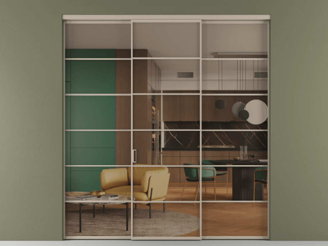 Перегородка Формато внутри проёма 3 створки АЛПР 040.04 Алюминий бисквитный Прозрачное бронзовое стекло, триплекс. Цена 254825 ₽ 1. Полотно 3 шт. (800/2100 мм)
2. Комплект установки раздвижной системы
3. Базовый комплект фурнитуры
4.Ручка Рондо. Фабрика дверей Волховец 8 (800) 551 43 19 Перегородка Формато внутри проёма 3 створки АЛПР 040.04 Алюминий бисквитный Прозрачное бронзовое стекло, триплекс Цена 254825 ₽ | Volhovec