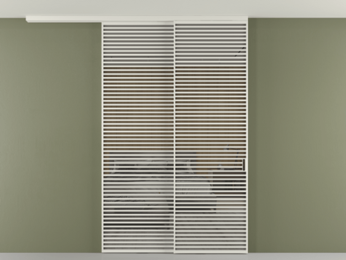 Перегородка Formato вдоль стены на потолок 2 створки с синхронным механизмом АЛПР 040.07 Алюминий Белый Рефлективное серое стекло "Stopsol", калёное. Скрытый короб БЕЛ Цена 517360 ₽ 1. Полотно 2 шт. (800/2100 мм)
2. Комплект установки раздвижной системы
3. Базовый комплект фурнитуры
4.Ручка RONDO
. Фабрика дверей Волховец 8 (800) 551 43 19 Перегородка Formato вдоль стены на потолок 2 створки с синхронным механизмом АЛПР 040.07 Алюминий Белый Рефлективное серое стекло "Stopsol", калёное Цена 517360 ₽ | Volhovec