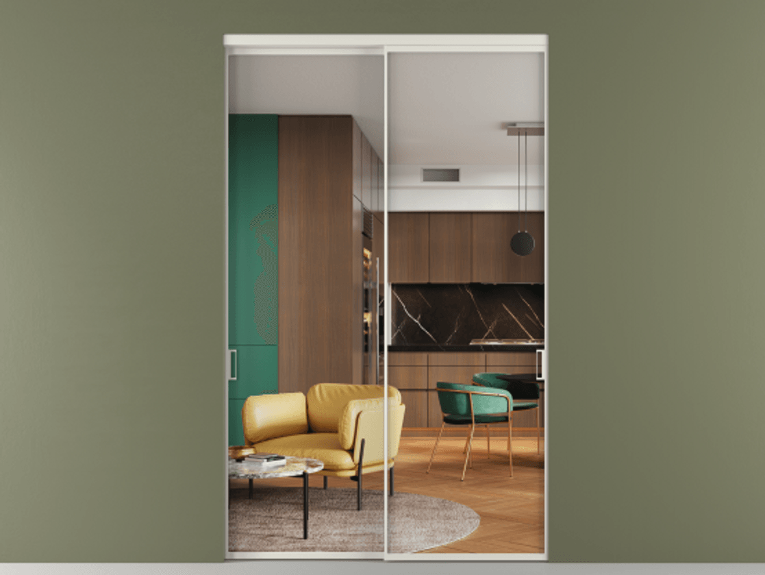 Перегородка Formato внутри проёма двустворчатая АЛПР 040.01 Алюминий Белый Прозрачное стекло "Crystal Vision", калёное, 6 мм. Скрытый короб БЕЛ Цена 39706800 so'm 1. Полотно 2 шт.  (800/2100 мм)
2. Комплект установки раздвижной системы
3. Базовый комплект фурнитуры
4.Ручка RONDO. Фабрика дверей Волховец 8 (800) 551 43 19  Перегородка Formato внутри проёма двустворчатая АЛПР 040.01 Алюминий Белый Прозрачное стекло "Crystal Vision", калёное, 6 мм Цена 39706800 so'm  | Volhovec