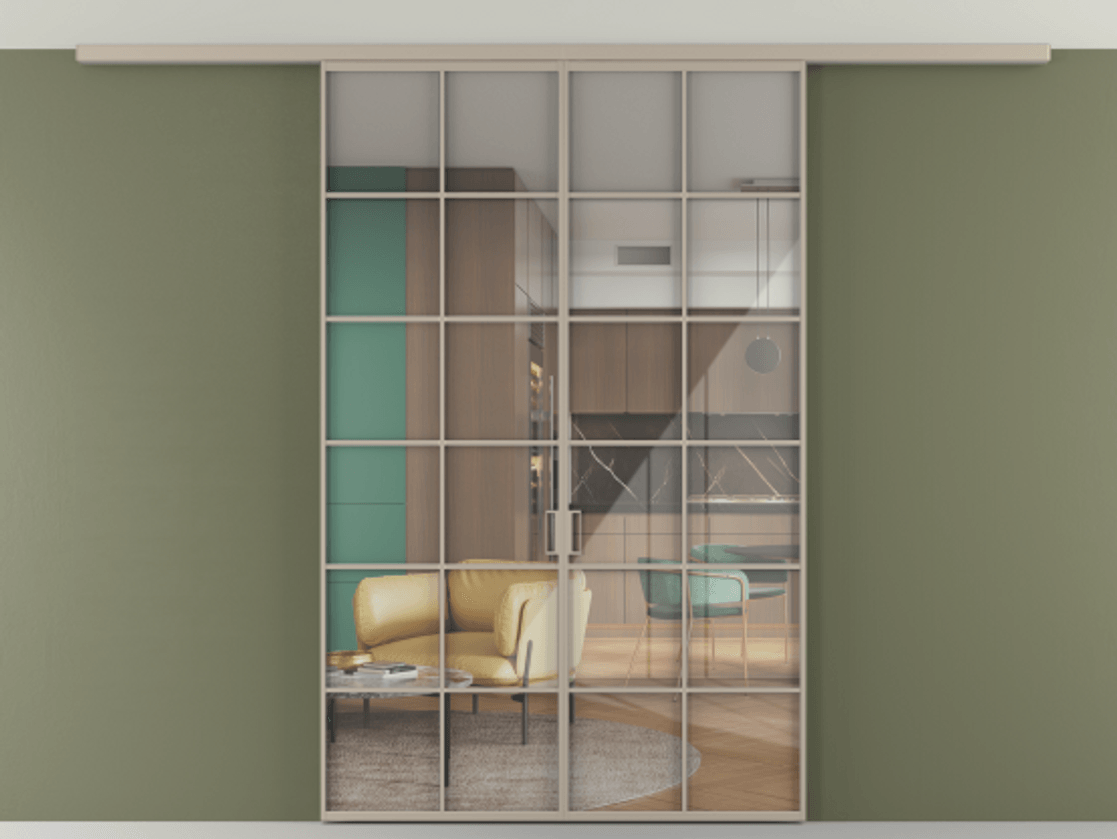 Перегородка Формато вдоль стены на потолок 2 створки АЛПР 040.05 Алюминий бисквитный Рефлективное прозрачное стекло "Стопсол", калёное. Цена 221404 ₽ 1. Полотно 2 шт. (800/2100 мм)
2. Комплект установки раздвижной системы
3. Базовый комплект фурнитуры
4.Ручка Рондо. Фабрика дверей Волховец 8 (800) 551 43 19 Перегородка Формато вдоль стены на потолок 2 створки АЛПР 040.05 Алюминий бисквитный Рефлективное прозрачное стекло "Стопсол", калёное Цена 221404 ₽ | Volhovec