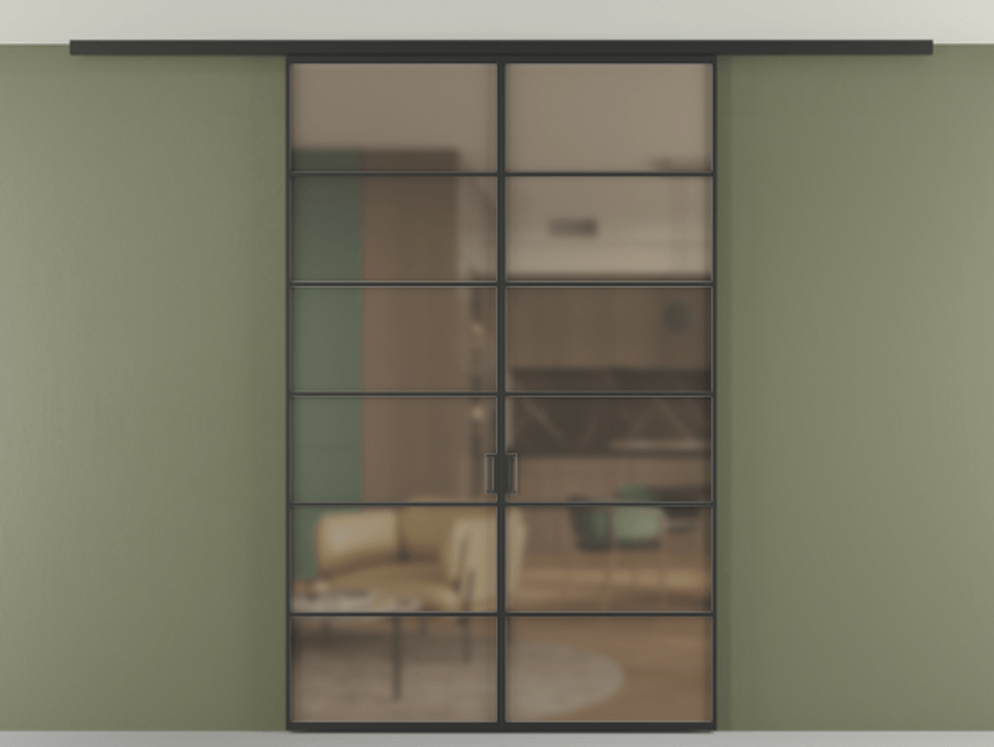 Перегородка Formato вдоль стены на потолок двустворчатая АЛПР 040.04 Алюминий Черный Сатинированное бронзовое стекло, триплекс, 6 мм. Скрытый короб ЧЕР Цена 221680 ₽ 1. Полотно 2 шт.  (800/2100 мм)
2. Комплект установки раздвижной системы
3. Базовый комплект фурнитуры
4.Ручка RONDO
. Фабрика дверей Волховец 8 (800) 551 43 19  Перегородка Formato вдоль стены на потолок двустворчатая АЛПР 040.04 Алюминий Черный Сатинированное бронзовое стекло, триплекс, 6 мм Цена 221680 ₽ | Volhovec