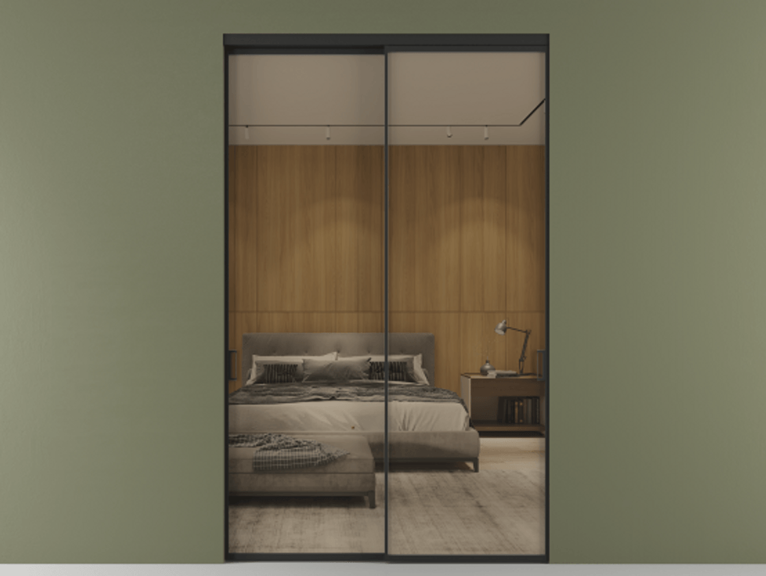 Перегородка Formato внутри проёма двустворчатая АЛПР 040.01 Алюминий Черный Рефлективное бронзовое стекло "Stopsol", калёное, 6 мм. Скрытый короб ЧЕР Цена 205380 ₽ 1. Полотно 2 шт. (800/2100 мм)
2. Комплект установки раздвижной системы
3. Базовый комплект фурнитуры
4.Ручка RONDO. Фабрика дверей Волховец 8 (800) 551 43 19 Перегородка Formato внутри проёма двустворчатая АЛПР 040.01 Алюминий Черный Рефлективное бронзовое стекло "Stopsol", калёное, 6 мм Цена 205380 ₽ | Volhovec