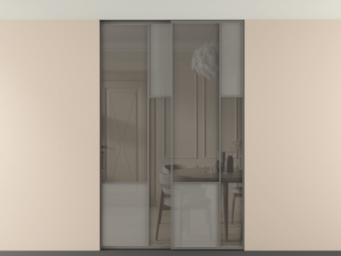 Перегородка Мозаик внутри проёма скрытое крепление в потолок 2 створки АЛПР 041.12 Алюминий классический серый Сатинированное серое стекло, триплекс, 6 мм + Прозрачное серое стекло, триплекс. Цена 16920 AZE . Фабрика дверей Волховец 8 (800) 551 43 19 Перегородка Мозаик внутри проёма скрытое крепление в потолок 2 створки АЛПР 041.12 Алюминий классический серый Сатинированное серое стекло, триплекс, 6 мм + Прозрачное серое стекло, триплекс Цена 16920 AZE | Volhovec