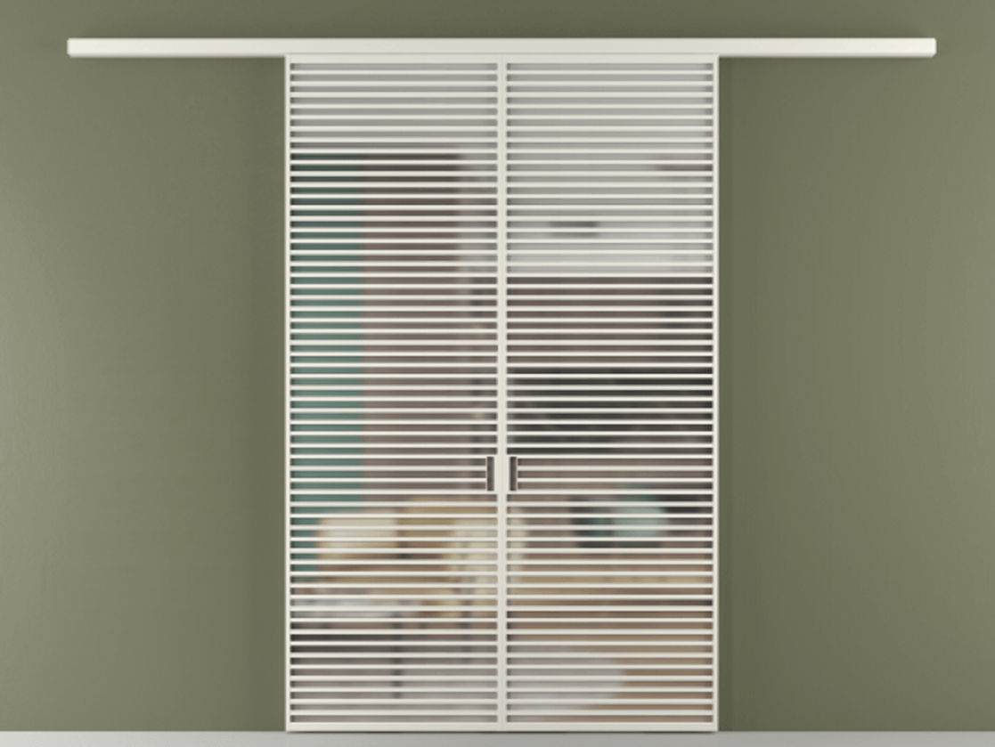 Перегородка Formato вдоль стены двустворчатая АЛПР 040.07 Алюминий Белый Сатинированное стекло "Matelux Crystal Vision", калёное, 6 мм, матовое, каленое 6 мм. Скрытый короб БЕЛ Цена 402800 ₽ 1. Полотно 2 шт.  (800/2100 мм)
2. Комплект установки раздвижной системы
3. Базовый комплект фурнитуры
4.Ручка RONDO
. Фабрика дверей Волховец 8 (800) 551 43 19  Перегородка Formato вдоль стены двустворчатая АЛПР 040.07 Алюминий Белый Сатинированное стекло "Matelux Crystal Vision", калёное, 6 мм, матовое, каленое 6 мм Цена 402800 ₽ | Volhovec