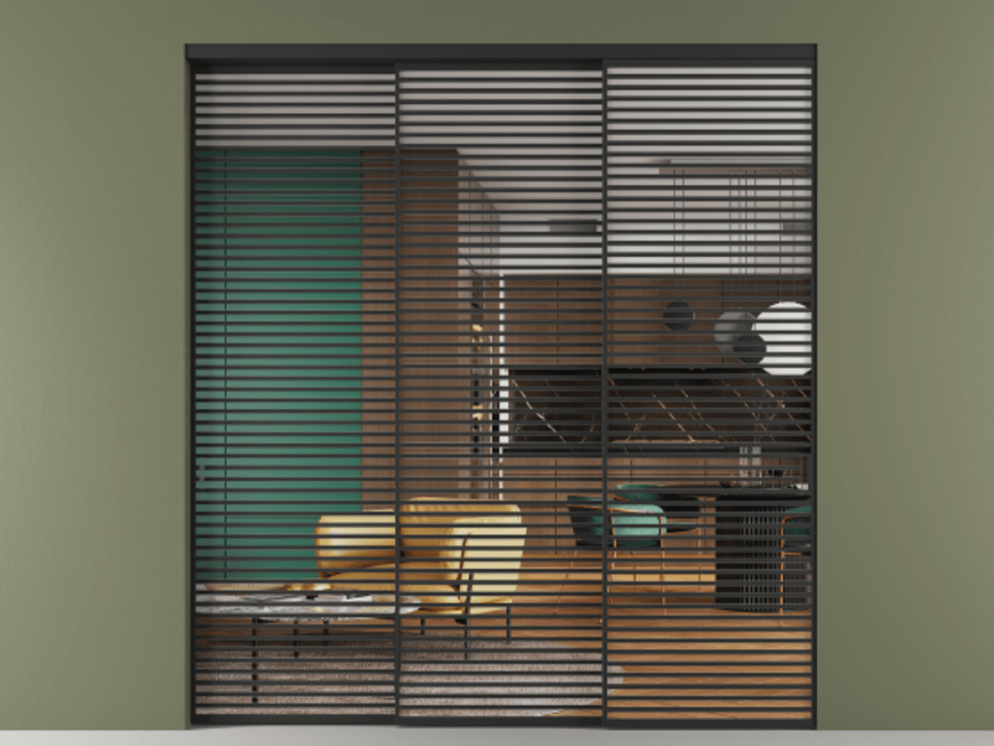 Перегородка Formato внутри проёма телескопик синхро 2 АЛПР 040.07 Алюминий Черный Прозрачное стекло "Crystal Vision", калёное. Скрытый короб ЧЕР Цена 675400 ₽ 1. Полотно 3 шт. (800/2100 мм)
2. Комплект установки раздвижной системы
3. Базовый комплект фурнитуры
4. Комплект фурнитуры телескопик синхро-2
5.Ручка RONDO
. Фабрика дверей Волховец 8 (800) 551 43 19 Перегородка Formato внутри проёма телескопик синхро 2 АЛПР 040.07 Алюминий Черный Прозрачное стекло "Crystal Vision", калёное Цена 675400 ₽ | Volhovec