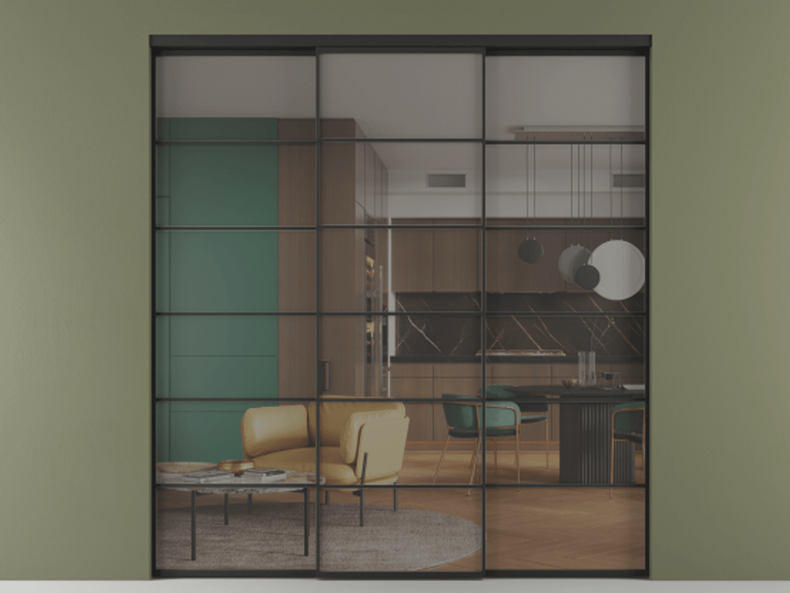 Перегородка Формато внутри проёма 3 створки АЛПР 040.04 Алюминий Черный Прозрачное серое стекло, триплекс. Скрытый короб ЧЕР Цена 244625 ₽ 1. Полотно 3 шт. (800/2100 мм)
2. Комплект установки раздвижной системы
3. Базовый комплект фурнитуры
4.Ручка Рондо. Фабрика дверей Волховец 8 (800) 551 43 19 Перегородка Формато внутри проёма 3 створки АЛПР 040.04 Алюминий Черный Прозрачное серое стекло, триплекс Цена 244625 ₽ | Volhovec