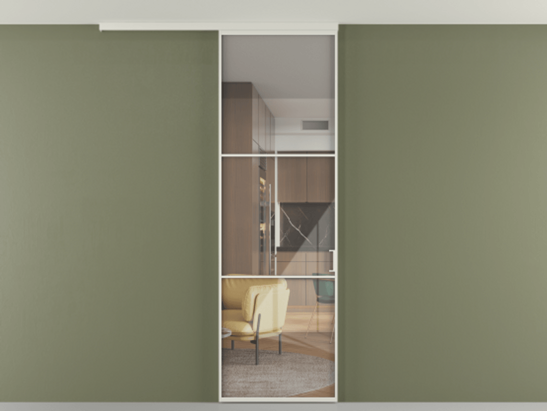 Перегородка Формато вдоль стены на потолок 1 створка АЛПР 040.03 Алюминий Белый Рефлективное прозрачное стекло "Стопсол", калёное. Скрытый короб БЕЛ Цена 120850 ₽ 1. Полотно 2 шт. (800/2100 мм)
2. Комплект установки раздвижной системы
3. Базовый комплект фурнитуры
4.Ручка Рондо. Фабрика дверей Волховец 8 (800) 551 43 19 Перегородка Формато вдоль стены на потолок 1 створка АЛПР 040.03 Алюминий Белый Рефлективное прозрачное стекло "Стопсол", калёное Цена 120850 ₽ | Volhovec