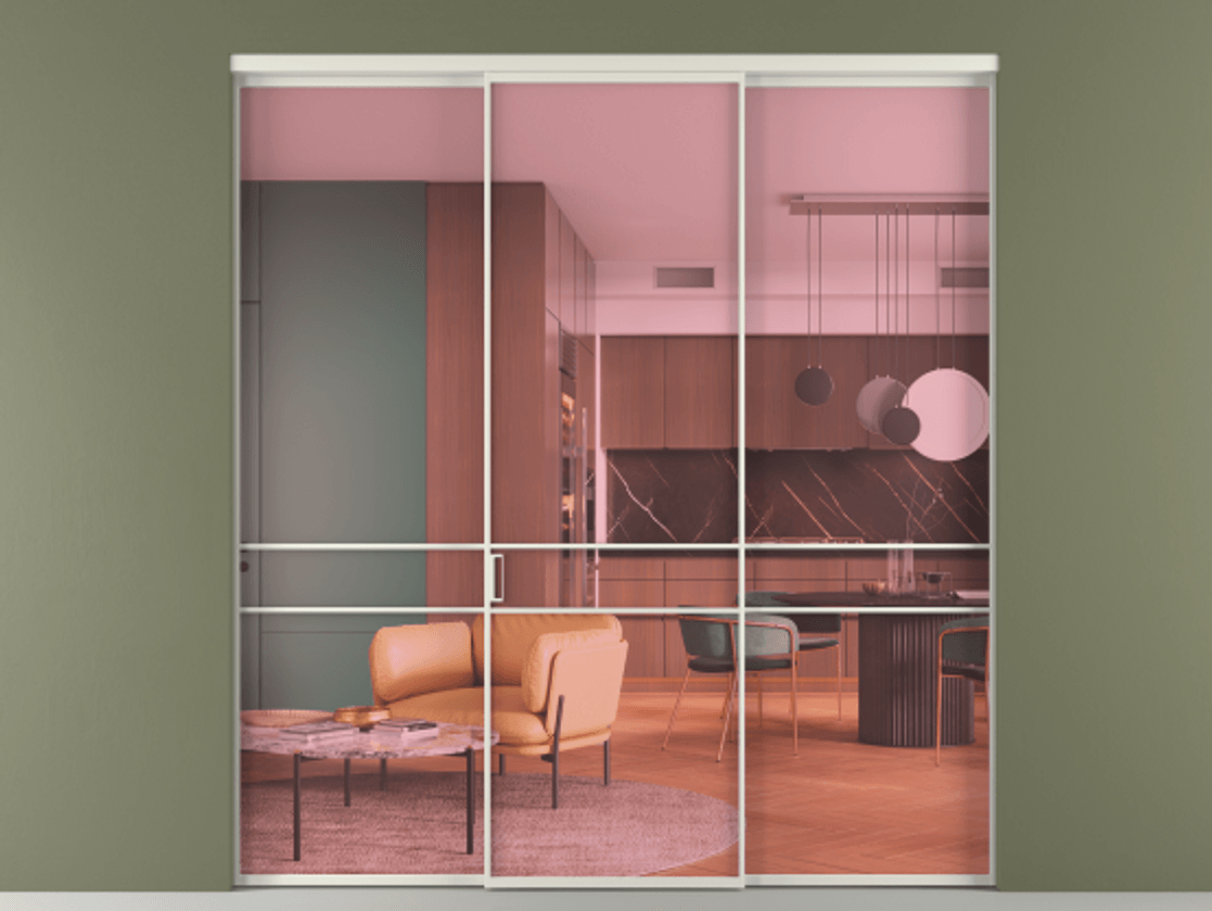 Перегородка Formato внутри проёма 3 створки АЛПР 040.02 Алюминий Белый Прозрачное розовое стекло, триплекс. Скрытый короб БЕЛ Цена 227975 ₽ 1. Полотно 3 шт. (800/2100 мм)
2. Комплект установки раздвижной системы
3. Базовый комплект фурнитуры
4.Ручка RONDO. Фабрика дверей Волховец 8 (800) 551 43 19 Перегородка Formato внутри проёма 3 створки АЛПР 040.02 Алюминий Белый Прозрачное розовое стекло, триплекс Цена 227975 ₽ | Volhovec