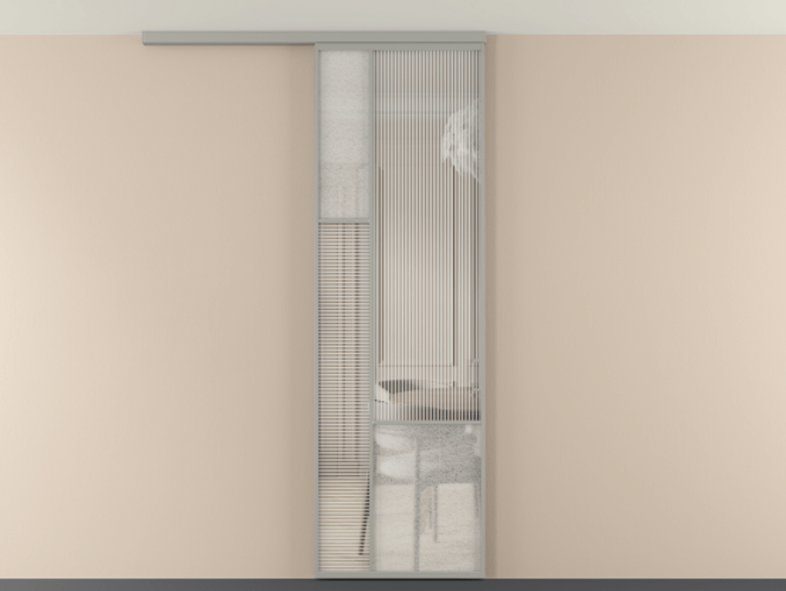 Перегородка Мозаик вдоль стены на потолок 1 створка АЛПР 041.13 Алюминий нейтральный серый Рифлёное стекло "Дюна", триплекс, 6 мм + Фактурное стекло "Лёд", триплекс. Цена 143040 ₽ . Фабрика дверей Волховец 8 (800) 551 43 19 Перегородка Мозаик вдоль стены на потолок 1 створка АЛПР 041.13 Алюминий нейтральный серый Рифлёное стекло "Дюна", триплекс, 6 мм + Фактурное стекло "Лёд", триплекс Цена 143040 ₽ | Volhovec