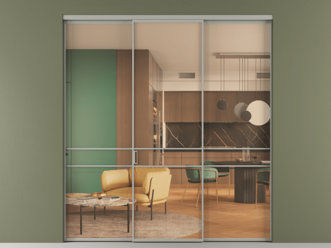 Перегородка Формато внутри проёма 3 створки АЛПР 040.02 Алюминий нейтральный серый Прозрачное оранжевое стекло, триплекс. Цена 237275 ₽ 1. Полотно 3 шт. (800/2100 мм)
2. Комплект установки раздвижной системы
3. Базовый комплект фурнитуры
4.Ручка Рондо. Фабрика дверей Волховец 8 (800) 551 43 19 Перегородка Формато внутри проёма 3 створки АЛПР 040.02 Алюминий нейтральный серый Прозрачное оранжевое стекло, триплекс Цена 237275 ₽ | Volhovec