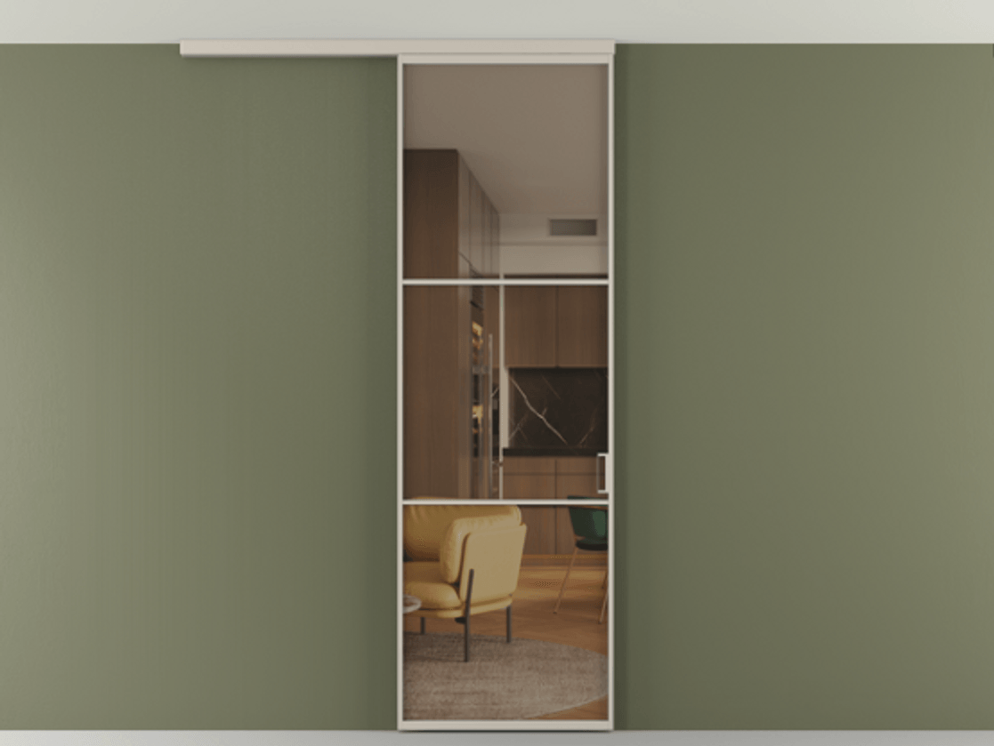 Перегородка Формато вдоль стены на потолок 1 створка АЛПР 040.03 Алюминий светло-бежевый Прозрачное бронзовое стекло, триплекс. Цена 100988 ₽ 1. Полотно 2 шт. (800/2100 мм)
2. Комплект установки раздвижной системы
3. Базовый комплект фурнитуры
4.Ручка Рондо. Фабрика дверей Волховец 8 (800) 551 43 19 Перегородка Формато вдоль стены на потолок 1 створка АЛПР 040.03 Алюминий светло-бежевый Прозрачное бронзовое стекло, триплекс Цена 100988 ₽ | Volhovec