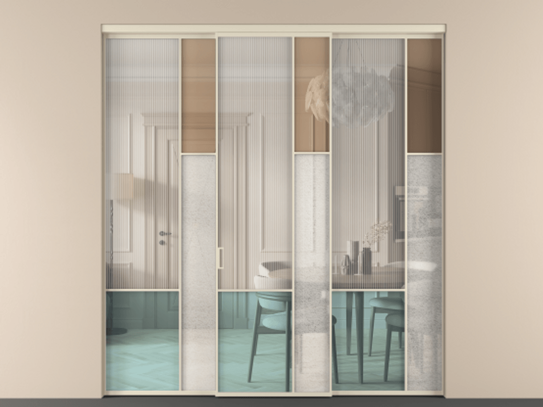 Перегородка Mosaic внутри проёма 3 створки АЛПР 041.12 Алюминий бежево-серый Комбинация стекол Группы 1 и Группы 3. Цена 359390 ₽ . Фабрика дверей Волховец 8 (800) 551 43 19 Перегородка Mosaic внутри проёма 3 створки АЛПР 041.12 Алюминий бежево-серый Комбинация стекол Группы 1 и Группы 3 Цена 359390 ₽ | Volhovec