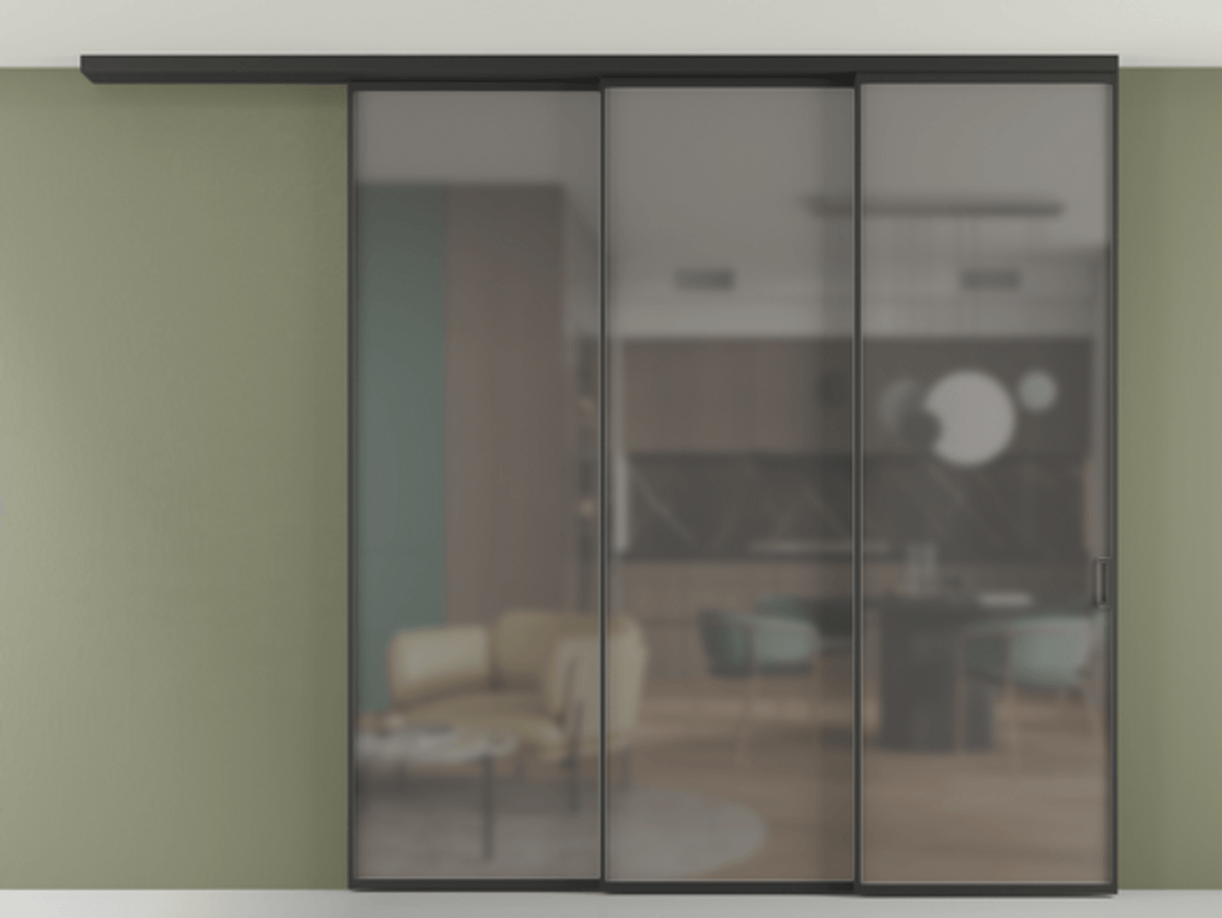 Перегородка Formato вдоль стены на потолок телескопик синхро 3 АЛПР 040.01 Алюминий Черный Сатинированное серое стекло, триплекс, 6 мм. Скрытый короб ЧЕР Цена 384050 ₽ 1. Полотно 2 шт. (800/2100 мм)
2. Комплект установки раздвижной системы
3. Базовый комплект фурнитуры
4.Ручка RONDO
. Фабрика дверей Волховец 8 (800) 551 43 19 Перегородка Formato вдоль стены на потолок телескопик синхро 3 АЛПР 040.01 Алюминий Черный Сатинированное серое стекло, триплекс, 6 мм Цена 384050 ₽ | Volhovec