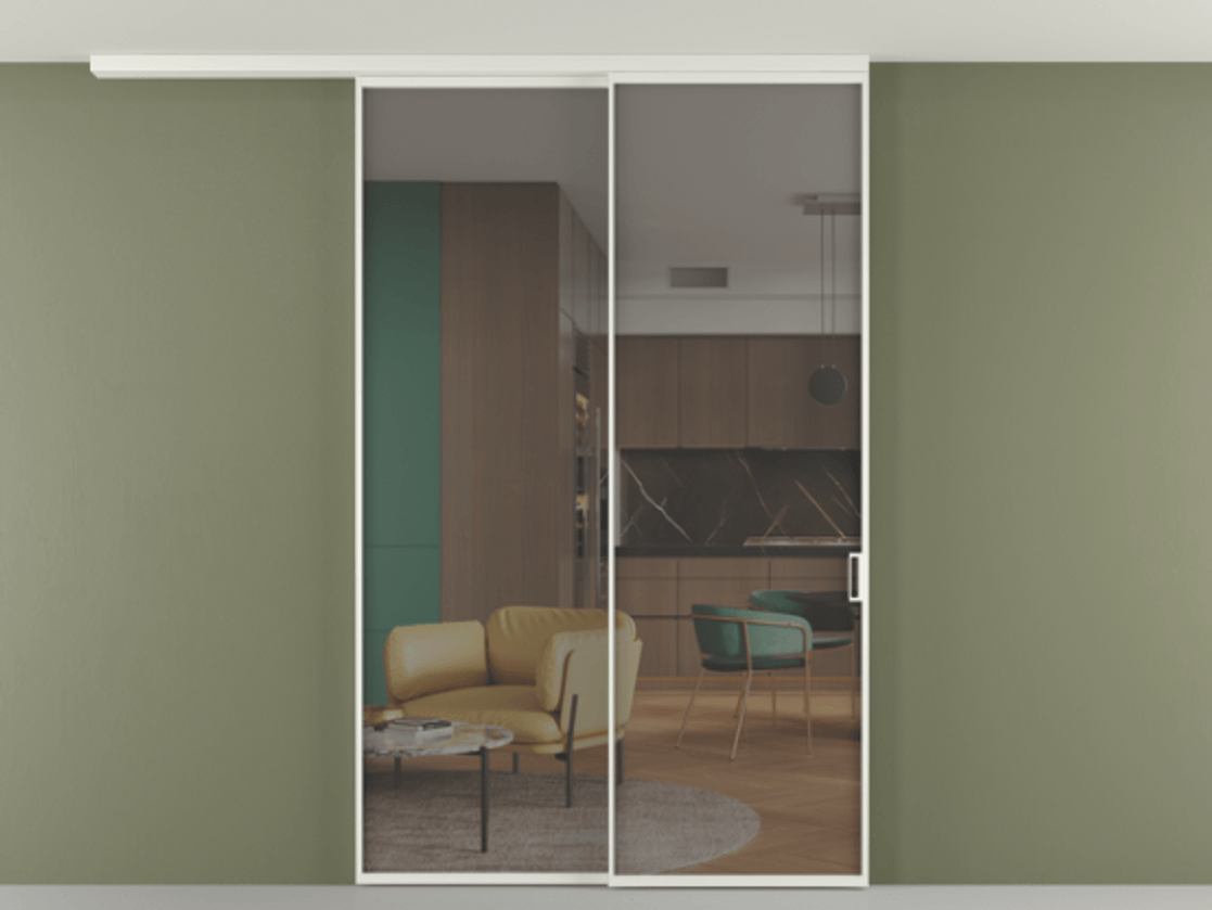 Перегородка Формато вдоль стены на потолок 2 створки с синхронным механизмом АЛПР 040.01 Алюминий светло-серый Прозрачное серое стекло, триплекс. Цена 299140 ₽ 1. Полотно 2 шт. (800/2100 мм)
2. Комплект установки раздвижной системы
3. Базовый комплект фурнитуры
4.Ручка Рондо. Фабрика дверей Волховец 8 (800) 551 43 19 Перегородка Формато вдоль стены на потолок 2 створки с синхронным механизмом АЛПР 040.01 Алюминий светло-серый Прозрачное серое стекло, триплекс Цена 299140 ₽ | Volhovec