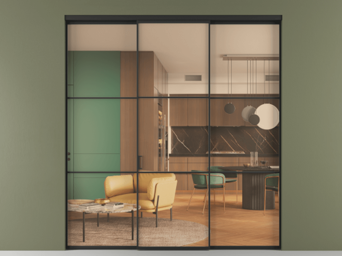 Перегородка Формато внутри проёма 3 створки АЛПР 040.03 Алюминий Черный Прозрачное оранжевое стекло, триплекс. Скрытый короб ЧЕР Цена 238700 ₽ 1. Полотно 3 шт. (800/2100 мм)
2. Комплект установки раздвижной системы
3. Базовый комплект фурнитуры
4.Ручка Рондо. Фабрика дверей Волховец 8 (800) 551 43 19 Перегородка Формато внутри проёма 3 створки АЛПР 040.03 Алюминий Черный Прозрачное оранжевое стекло, триплекс Цена 238700 ₽ | Volhovec