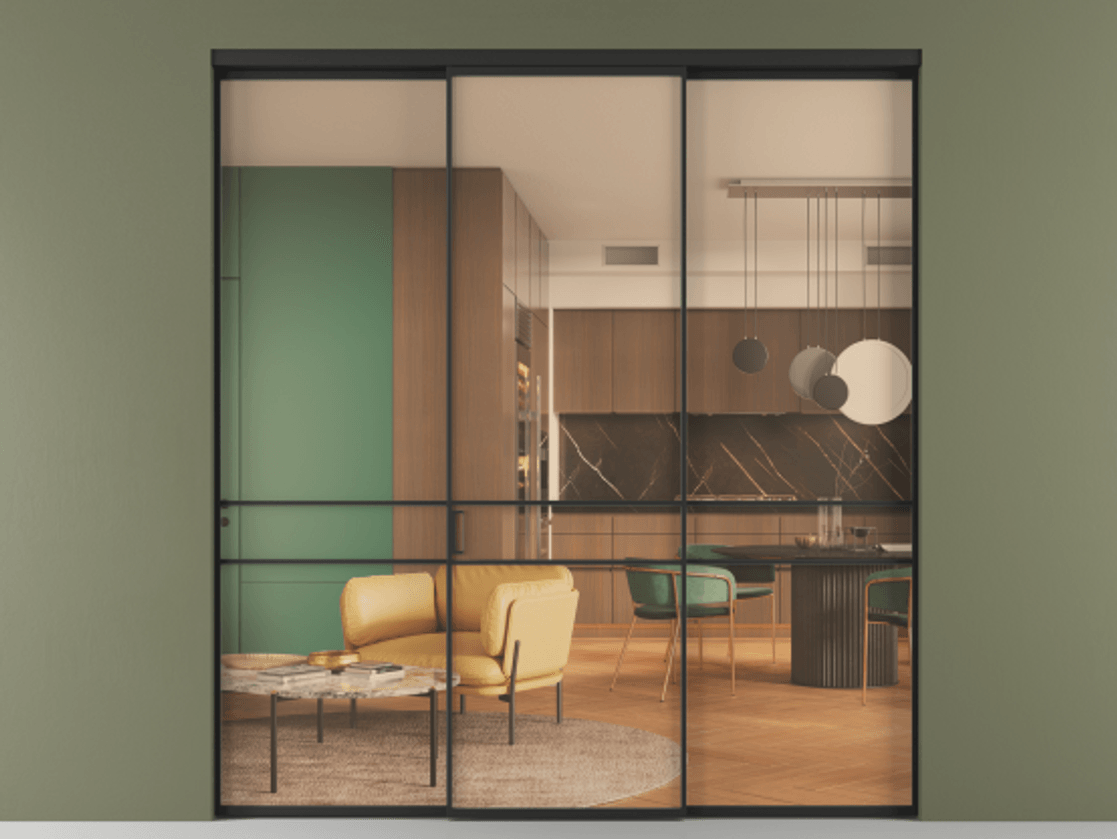 Перегородка Формато внутри проёма 3 створки АЛПР 040.02 Алюминий Черный Прозрачное оранжевое стекло, триплекс. Скрытый короб ЧЕР Цена 227975 ₽ 1. Полотно 3 шт. (800/2100 мм)
2. Комплект установки раздвижной системы
3. Базовый комплект фурнитуры
4.Ручка Рондо. Фабрика дверей Волховец 8 (800) 551 43 19 Перегородка Формато внутри проёма 3 створки АЛПР 040.02 Алюминий Черный Прозрачное оранжевое стекло, триплекс Цена 227975 ₽ | Volhovec