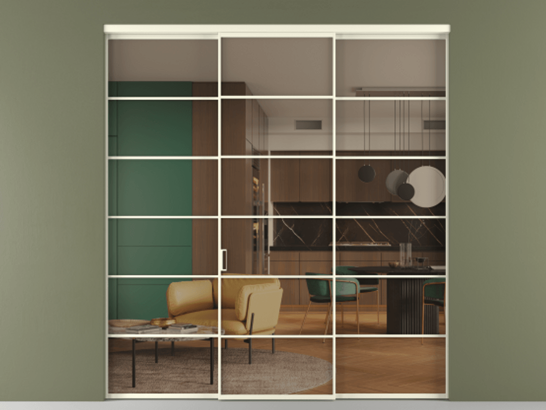 Перегородка Формато внутри проёма 3 створки АЛПР 040.04 Алюминий молочно-белый Прозрачное бронзовое стекло, триплекс. Цена 254825 ₽ 1. Полотно 3 шт. (800/2100 мм)
2. Комплект установки раздвижной системы
3. Базовый комплект фурнитуры
4.Ручка Рондо. Фабрика дверей Волховец 8 (800) 551 43 19 Перегородка Формато внутри проёма 3 створки АЛПР 040.04 Алюминий молочно-белый Прозрачное бронзовое стекло, триплекс Цена 254825 ₽ | Volhovec