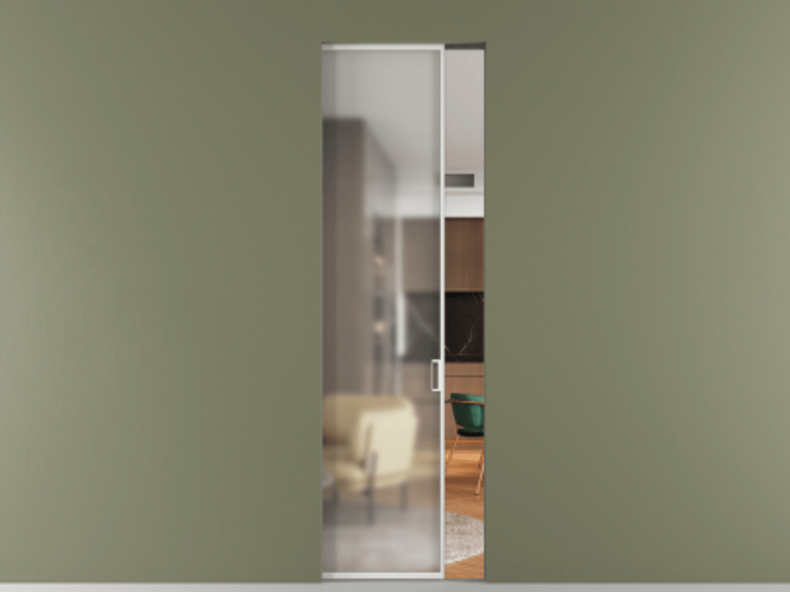 Перегородка Формато скрытый пенал 1 створка АЛПР 040.01 Алюминий белоснежный Сатинированное стекло "Мателюкс Кристал Вижн", калёное, матовое, каленое 6 мм. Цена 157460 ₽ . Фабрика дверей Волховец 8 (800) 551 43 19 Перегородка Формато скрытый пенал 1 створка АЛПР 040.01 Алюминий белоснежный Сатинированное стекло "Мателюкс Кристал Вижн", калёное, матовое, каленое 6 мм Цена 157460 ₽ | Volhovec