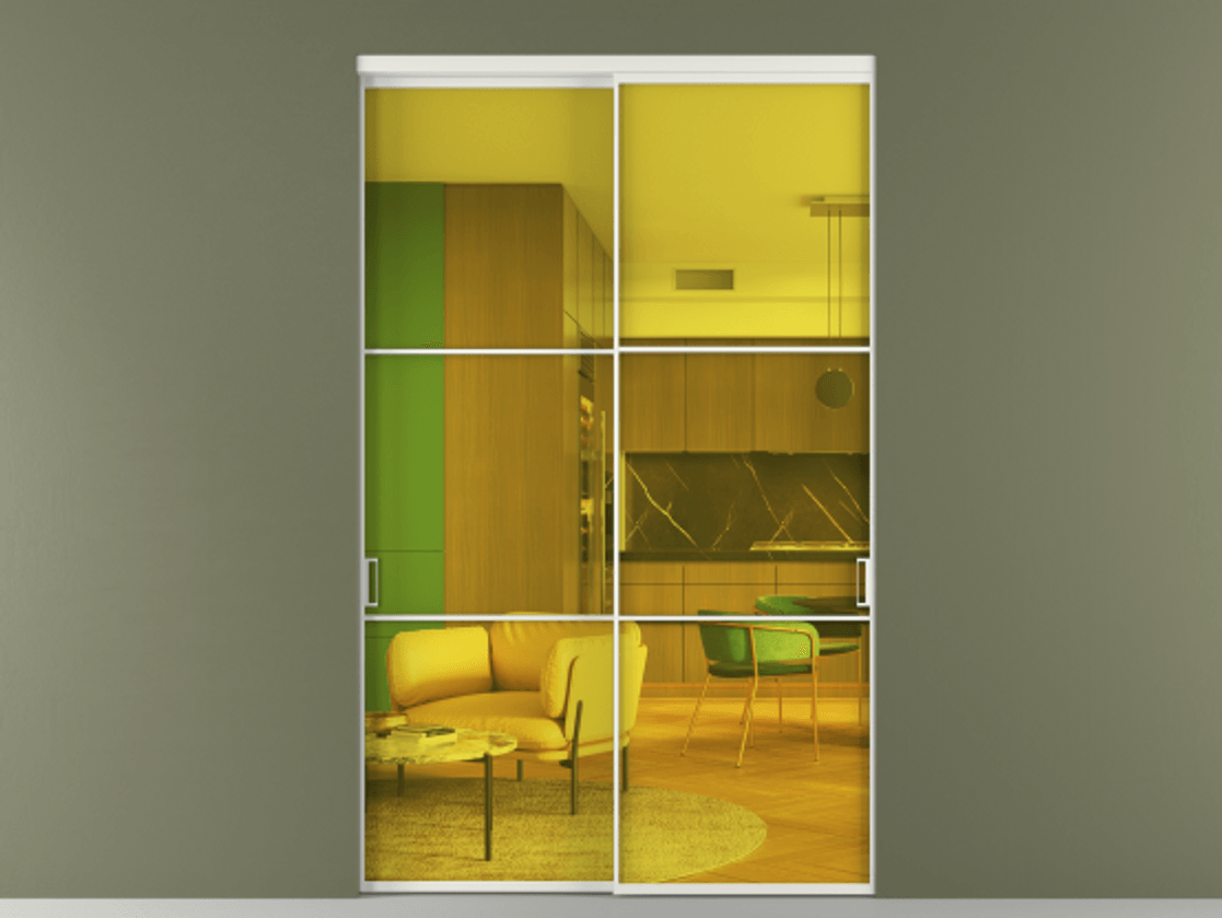 Перегородка Formato внутри проёма 2 створки АЛПР 040.03 Алюминий светло-серый Прозрачное жёлтое стекло, триплекс. Цена 462300 ₽ 1. Полотно 2 шт. (800/2100 мм)
2. Комплект установки раздвижной системы
3. Базовый комплект фурнитуры
4.Ручка RONDO. Фабрика дверей Волховец 8 (800) 551 43 19 Перегородка Formato внутри проёма 2 створки АЛПР 040.03 Алюминий светло-серый Прозрачное жёлтое стекло, триплекс Цена 462300 ₽ | Volhovec