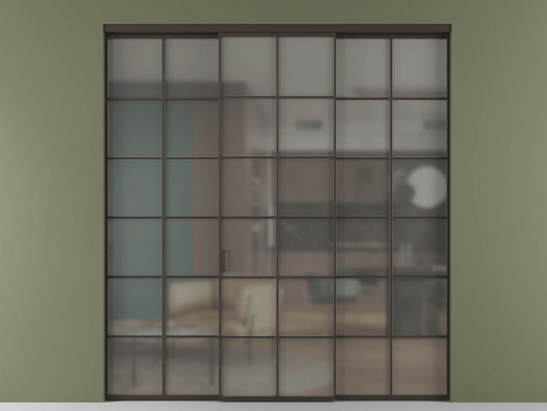 Перегородка Formato внутри проёма 3 створки АЛПР 040.05 Алюминий антрацит Сатинированное серое стекло, триплекс. Цена 254825 ₽ 1. Полотно 3 шт. (800/2100 мм)
2. Комплект установки раздвижной системы
3. Базовый комплект фурнитуры
4.Ручка RONDO. Фабрика дверей Волховец 8 (800) 551 43 19 Перегородка Formato внутри проёма 3 створки АЛПР 040.05 Алюминий антрацит Сатинированное серое стекло, триплекс Цена 254825 ₽ | Volhovec