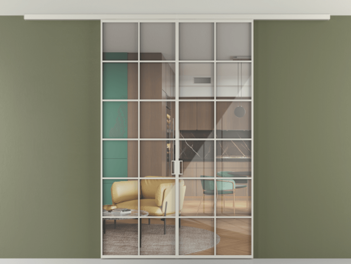 Перегородка Формато вдоль стены на потолок 2 створки АЛПР 040.05 Алюминий тёплый серый Рефлективное прозрачное стекло "Стопсол", калёное. Цена 261080 ₽ 1. Полотно 2 шт. (800/2100 мм)
2. Комплект установки раздвижной системы
3. Базовый комплект фурнитуры
4.Ручка Рондо. Фабрика дверей Волховец 8 (800) 551 43 19 Перегородка Формато вдоль стены на потолок 2 створки АЛПР 040.05 Алюминий тёплый серый Рефлективное прозрачное стекло "Стопсол", калёное Цена 261080 ₽ | Volhovec