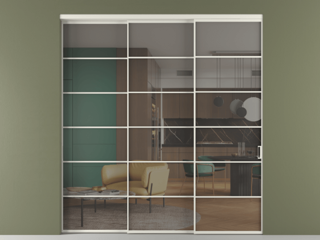 Перегородка Formato внутри проёма телескопик синхро 2 АЛПР 040.04 Алюминий Белый Прозрачное серое стекло, триплекс. Скрытый короб БЕЛ Цена 346360 ₽ 1. Полотно 3 шт. (800/2100 мм)
2. Комплект установки раздвижной системы
3. Базовый комплект фурнитуры
4. Комплект фурнитуры телескопик синхро-2
5.Ручка RONDO
. Фабрика дверей Волховец 8 (800) 551 43 19 Перегородка Formato внутри проёма телескопик синхро 2 АЛПР 040.04 Алюминий Белый Прозрачное серое стекло, триплекс Цена 346360 ₽ | Volhovec