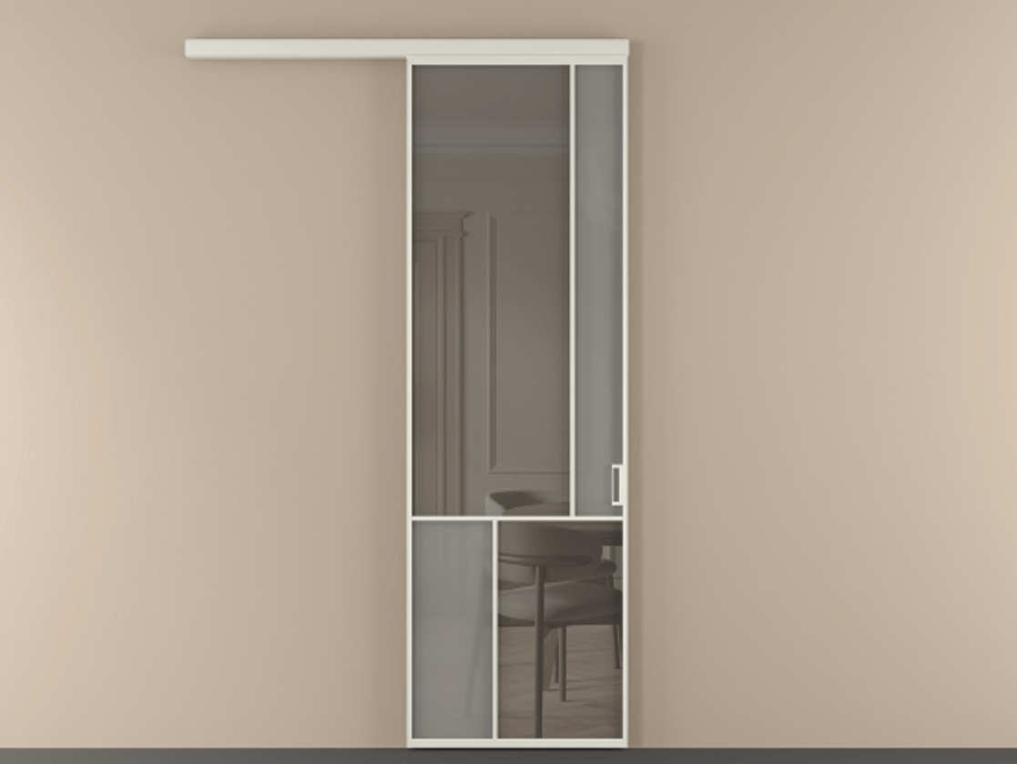 Перегородка Mosaic вдоль стены одностворчатая АЛПР 041.21 Алюминий Белый Сатинированное серое стекло, триплекс, 6 мм + Прозрачное серое стекло, триплекс, 6 мм. Скрытый короб БЕЛ Цена 123880 ₽ . Фабрика дверей Волховец 8 (800) 551 43 19 Перегородка Mosaic вдоль стены одностворчатая АЛПР 041.21 Алюминий Белый Сатинированное серое стекло, триплекс, 6 мм + Прозрачное серое стекло, триплекс, 6 мм Цена 123880 ₽ | Volhovec