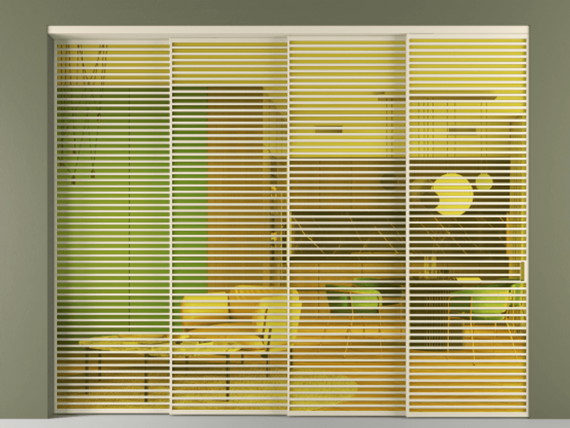 Перегородка Formato внутри проёма 4 створки с синхронным механизмом АЛПР 040.07 Алюминий бежево-серый Прозрачное жёлтое стекло, триплекс. Цена 777320 ₽ 1. Полотно 4 шт. (800/2100 мм)
2. Комплект установки раздвижной системы
3. Базовый комплект фурнитуры
4. Комплект фурнитуры телескопик синхро-3
5. Ручка RONDO
. Фабрика дверей Волховец 8 (800) 551 43 19 Перегородка Formato внутри проёма 4 створки с синхронным механизмом АЛПР 040.07 Алюминий бежево-серый Прозрачное жёлтое стекло, триплекс Цена 777320 ₽ | Volhovec