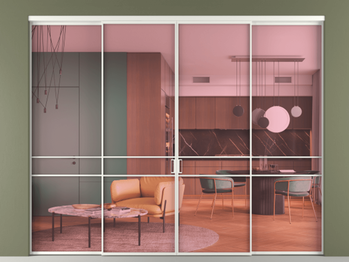 Перегородка Formato внутри проёма 4 створки АЛПР 040.02 Алюминий светло-серый Прозрачное розовое стекло, триплекс. Цена 68435360 so'm 1. Полотно 4 шт. (800/2100 мм)
2. Комплект установки раздвижной системы
3. Базовый комплект фурнитуры
4.Ручка RONDO. Фабрика дверей Волховец 8 (800) 551 43 19 Перегородка Formato внутри проёма 4 створки АЛПР 040.02 Алюминий светло-серый Прозрачное розовое стекло, триплекс Цена 68435360 so'm | Volhovec