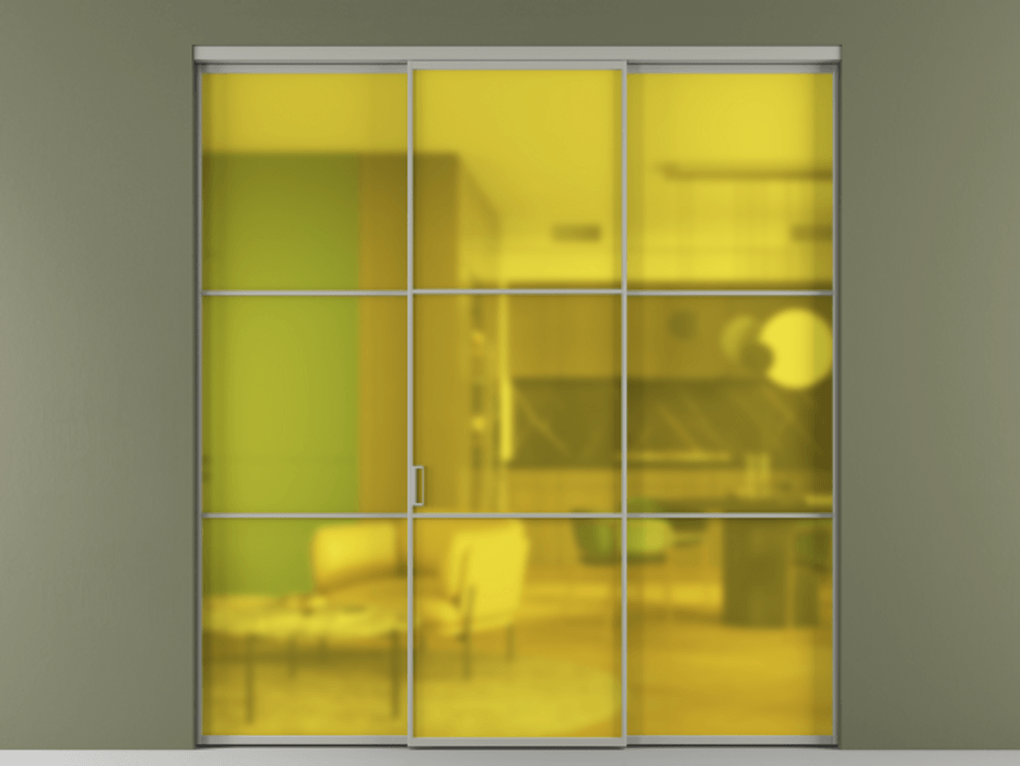 Перегородка Формато внутри проёма 3 створки АЛПР 040.03 Алюминий нейтральный серый Сатинированное жёлтое стекло, триплекс. Цена 237275 ₽ 1. Полотно 3 шт. (800/2100 мм)
2. Комплект установки раздвижной системы
3. Базовый комплект фурнитуры
4.Ручка Рондо. Фабрика дверей Волховец 8 (800) 551 43 19 Перегородка Формато внутри проёма 3 створки АЛПР 040.03 Алюминий нейтральный серый Сатинированное жёлтое стекло, триплекс Цена 237275 ₽ | Volhovec