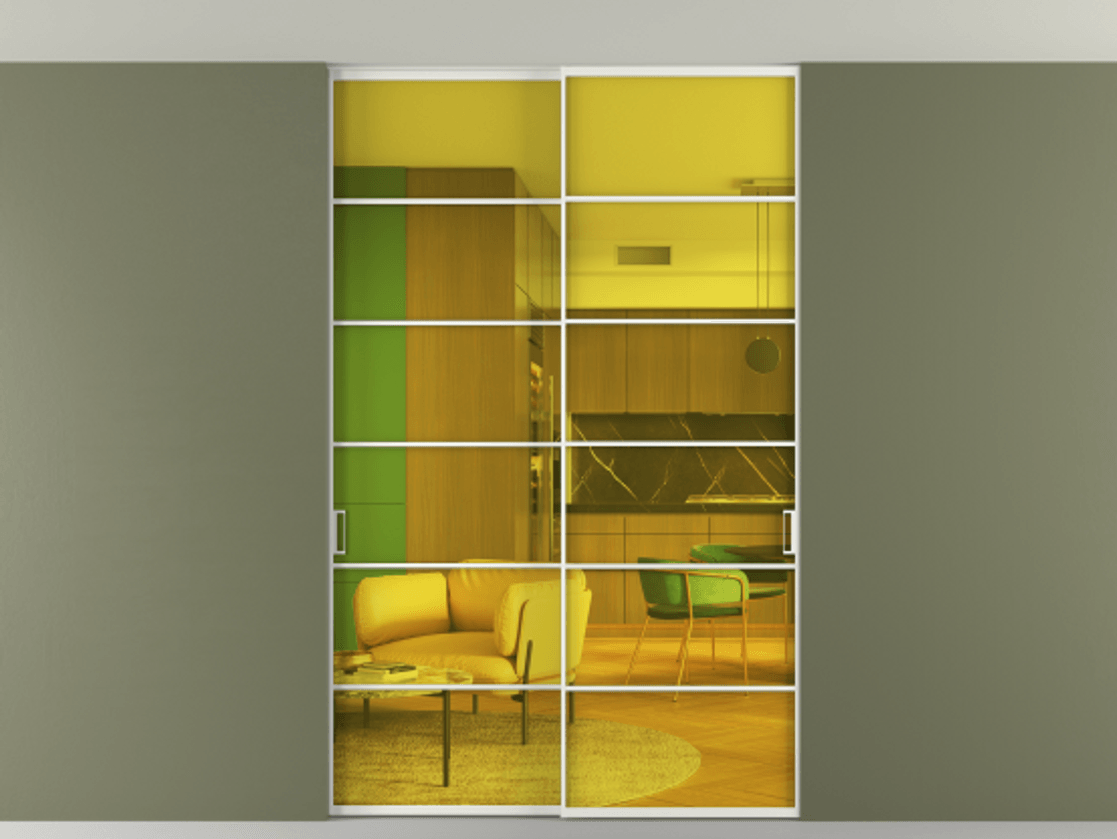 Перегородка Формато внутри проёма скрытое крепление в потолок 2 створки АЛПР 040.04 Алюминий светло-серый Прозрачное жёлтое стекло, триплекс. Цена 261085 ₽ 1. Полотно 2 шт. (800/2100 мм)
2. Комплект установки раздвижной системы
3. Базовый комплект фурнитуры
4. Ручка Рондо. Фабрика дверей Волховец 8 (800) 551 43 19 Перегородка Формато внутри проёма скрытое крепление в потолок 2 створки АЛПР 040.04 Алюминий светло-серый Прозрачное жёлтое стекло, триплекс Цена 261085 ₽ | Volhovec