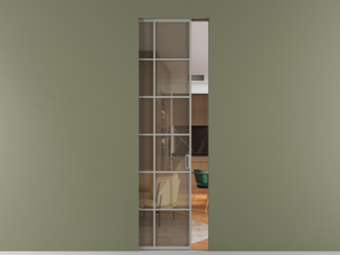 Перегородка Formato скрытый пенал 1 створка АЛПР 040.05 Алюминий нейтральный серый Рефлективное бронзовое стекло "Stopsol", калёное. Цена 186200 ₽ . Фабрика дверей Волховец 8 (800) 551 43 19 Перегородка Formato скрытый пенал 1 створка АЛПР 040.05 Алюминий нейтральный серый Рефлективное бронзовое стекло "Stopsol", калёное Цена 186200 ₽ | Volhovec