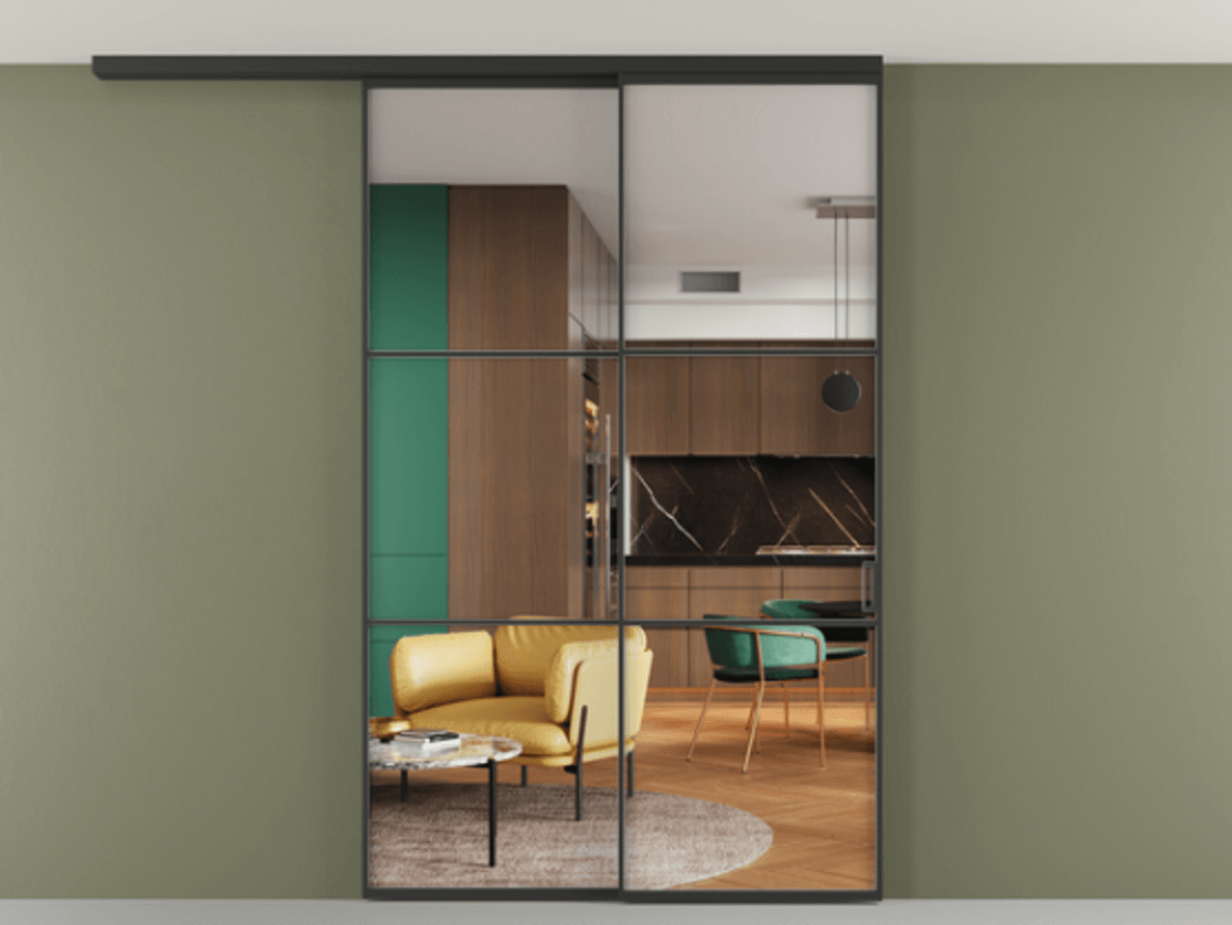 Перегородка Formato вдоль стены на потолок телескопик синхро 2 АЛПР 040.03 Алюминий Черный Прозрачное стекло "Crystal Vision", калёное, 6 мм. Скрытый короб ЧЕР Цена 295180 ₽ 1. Полотно 2 шт.  (800/2100 мм)
2. Комплект установки раздвижной системы
3. Базовый комплект фурнитуры
4.Ручка RONDO
. Фабрика дверей Волховец 8 (800) 551 43 19  Перегородка Formato вдоль стены на потолок телескопик синхро 2 АЛПР 040.03 Алюминий Черный Прозрачное стекло "Crystal Vision", калёное, 6 мм Цена 295180 ₽ | Volhovec