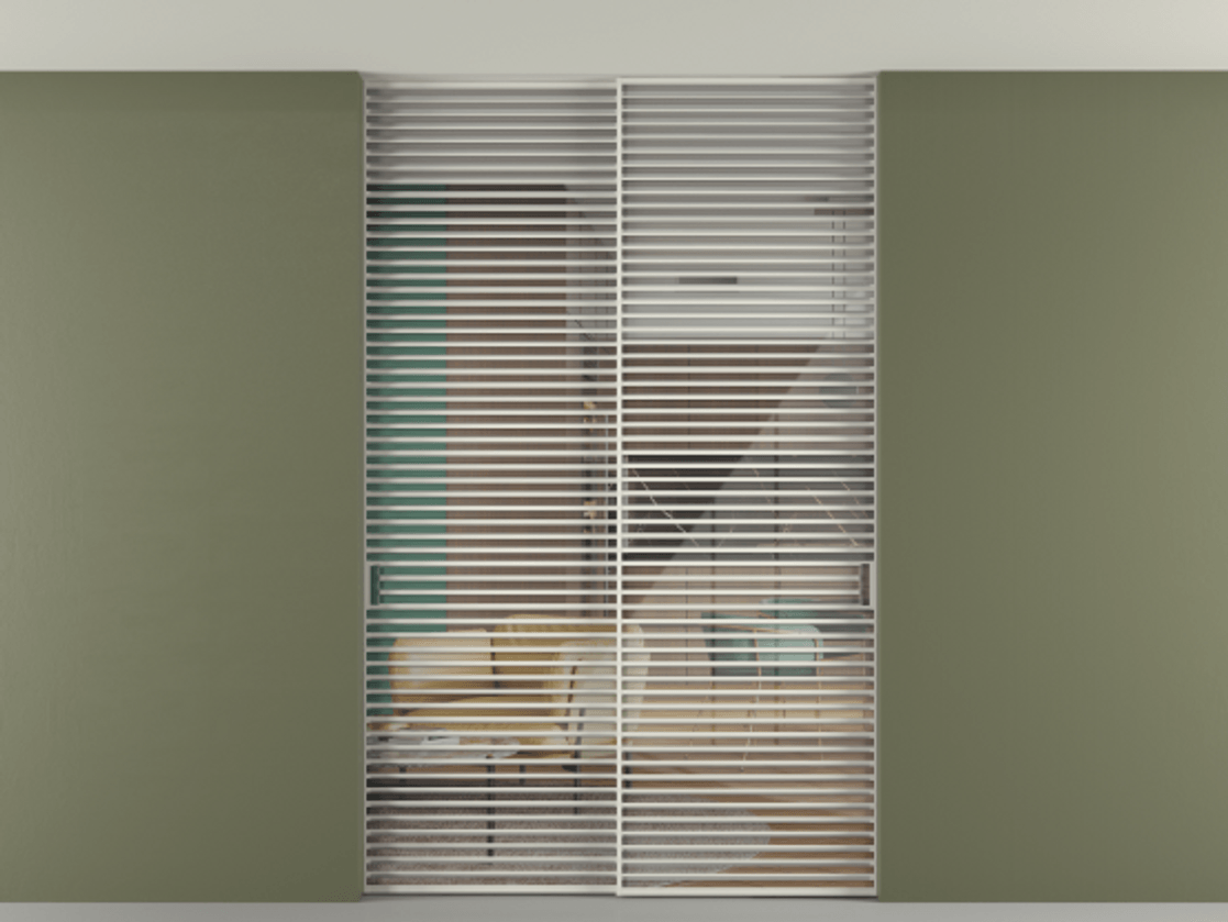 Перегородка Формато внутри проёма скрытое крепление в потолок 2 створки АЛПР 040.07 Алюминий Белый Рефлективное прозрачное стекло "Стопсол", калёное. Скрытый короб БЕЛ Цена 26210 AZE 1. Полотно 2 шт. (800/2100 мм)
2. Комплект установки раздвижной системы
3. Базовый комплект фурнитуры
4. Ручка Рондо. Фабрика дверей Волховец 8 (800) 551 43 19 Перегородка Формато внутри проёма скрытое крепление в потолок 2 створки АЛПР 040.07 Алюминий Белый Рефлективное прозрачное стекло "Стопсол", калёное Цена 26210 AZE | Volhovec