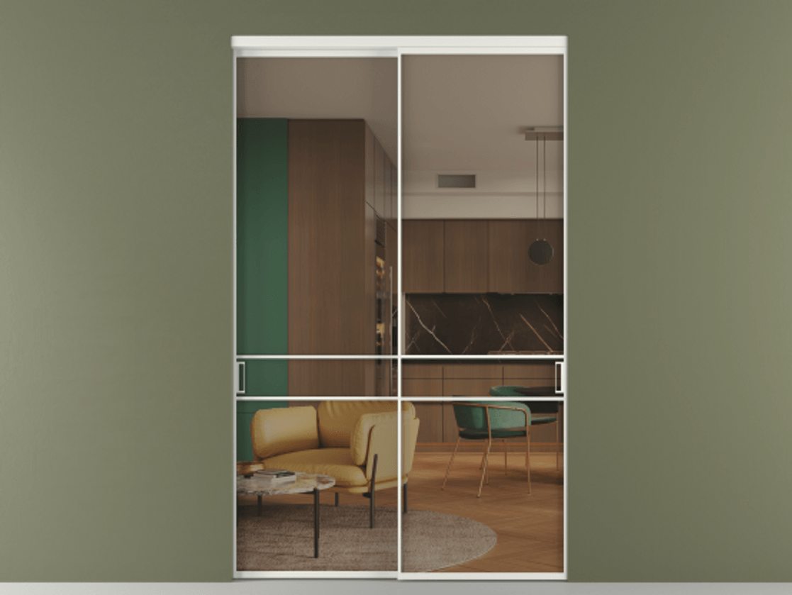 Перегородка Формато внутри проёма 2 створки АЛПР 040.02 Алюминий светло-серый Прозрачное бронзовое стекло, триплекс. Цена 424750 ₽ 1. Полотно 2 шт. (800/2100 мм)
2. Комплект установки раздвижной системы
3. Базовый комплект фурнитуры
4.Ручка Рондо. Фабрика дверей Волховец 8 (800) 551 43 19 Перегородка Формато внутри проёма 2 створки АЛПР 040.02 Алюминий светло-серый Прозрачное бронзовое стекло, триплекс Цена 424750 ₽ | Volhovec