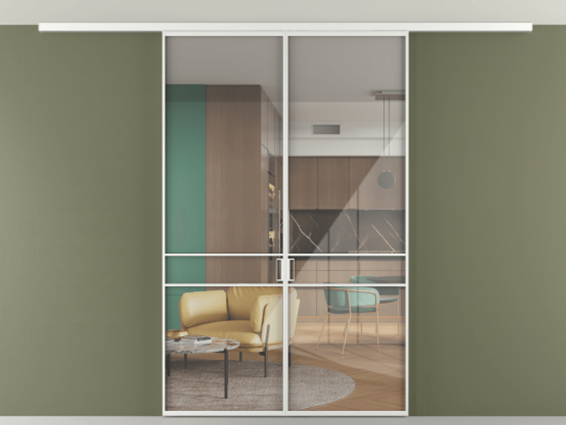 Перегородка Формато вдоль стены на потолок 2 створки АЛПР 040.02 Алюминий белоснежный Рефлективное прозрачное стекло "Стопсол", калёное. Цена 207676 ₽ 1. Полотно 2 шт. (800/2100 мм)
2. Комплект установки раздвижной системы
3. Базовый комплект фурнитуры
4.Ручка Рондо. Фабрика дверей Волховец 8 (800) 551 43 19 Перегородка Формато вдоль стены на потолок 2 створки АЛПР 040.02 Алюминий белоснежный Рефлективное прозрачное стекло "Стопсол", калёное Цена 207676 ₽ | Volhovec