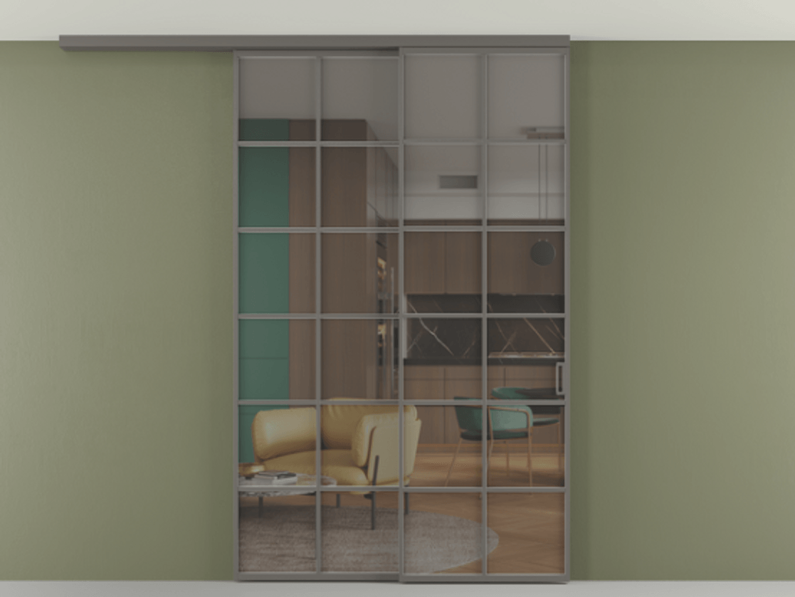 Перегородка Формато вдоль стены на потолок 2 створки с синхронным механизмом АЛПР 040.05 Алюминий классический серый Прозрачное серое стекло, триплекс. Цена 291704 ₽ 1. Полотно 2 шт. (800/2100 мм)
2. Комплект установки раздвижной системы
3. Базовый комплект фурнитуры
4.Ручка Рондо. Фабрика дверей Волховец 8 (800) 551 43 19 Перегородка Формато вдоль стены на потолок 2 створки с синхронным механизмом АЛПР 040.05 Алюминий классический серый Прозрачное серое стекло, триплекс Цена 291704 ₽ | Volhovec