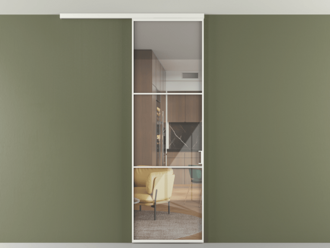 Перегородка Формато вдоль стены на потолок 1 створка АЛПР 040.03 Алюминий светло-серый Рефлективное прозрачное стекло "Стопсол", калёное. Цена 125510 ₽ 1. Полотно 2 шт. (800/2100 мм)
2. Комплект установки раздвижной системы
3. Базовый комплект фурнитуры
4.Ручка Рондо. Фабрика дверей Волховец 8 (800) 551 43 19 Перегородка Формато вдоль стены на потолок 1 створка АЛПР 040.03 Алюминий светло-серый Рефлективное прозрачное стекло "Стопсол", калёное Цена 125510 ₽ | Volhovec