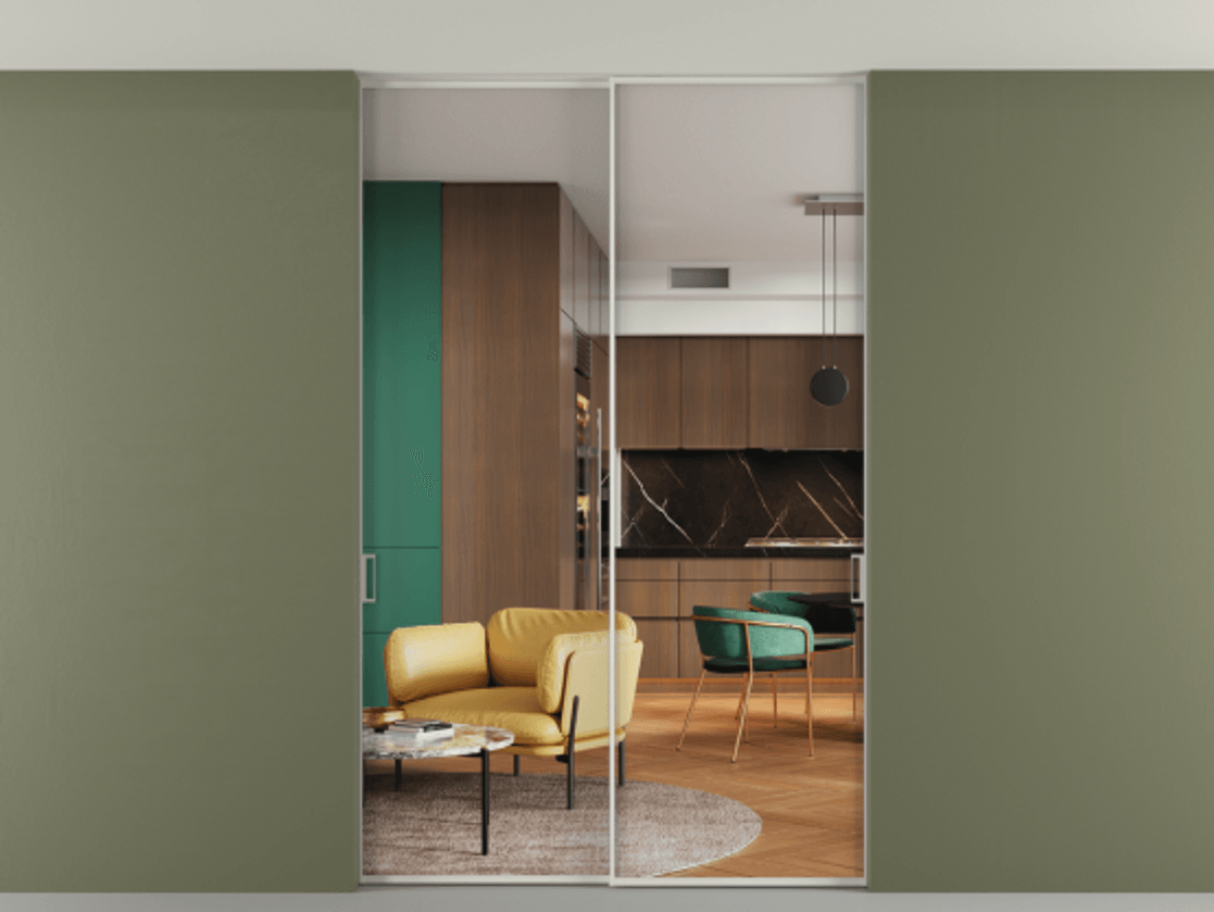 Перегородка Formato внутри проёма двустворчатая со скрытым креплением в потолок АЛПР 040.01 Алюминий Белый Прозрачное стекло "Crystal Vision", калёное, 6 мм. Скрытый короб БЕЛ Цена 270600 ₽ 1. Полотно 2 шт. (800/2100 мм)
2. Комплект установки раздвижной системы
3. Базовый комплект фурнитуры
4. Ручка RONDO. Фабрика дверей Волховец 8 (800) 551 43 19 Перегородка Formato внутри проёма двустворчатая со скрытым креплением в потолок АЛПР 040.01 Алюминий Белый Прозрачное стекло "Crystal Vision", калёное, 6 мм Цена 270600 ₽ | Volhovec