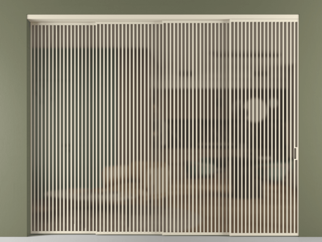 Перегородка Формато внутри проёма 4 створки с синхронным механизмом АЛПР 040.06 Алюминий бежево-серый Сатинированное бронзовое стекло, триплекс. Цена 777320 ₽ 1. Полотно 4 шт. (800/2100 мм)
2. Комплект установки раздвижной системы
3. Базовый комплект фурнитуры
4. Комплект фурнитуры телескопик синхро-3
5. Ручка Рондо. Фабрика дверей Волховец 8 (800) 551 43 19 Перегородка Формато внутри проёма 4 створки с синхронным механизмом АЛПР 040.06 Алюминий бежево-серый Сатинированное бронзовое стекло, триплекс Цена 777320 ₽ | Volhovec