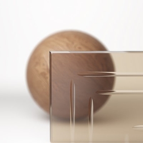 Прозрачное бронзовое стекло с гравировкой "Грани", триплекс, 7 мм