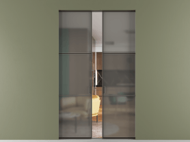 Алюминевая перегородка АЛПР 040.03 МАН Серый сатин триплекс. Цвет Алюминий антрацит. Материал Алюминий в эмали. Коллекция Перегородка Формато скрытый пенал 2 створки. Фото. Алюминевая перегородка АЛПР 040.03 МАН Серый сатин триплекс. Цвет Алюминий антрацит. Материал Алюминий в эмали. Коллекция Перегородка Формато скрытый пенал 2 створки. Картинка.