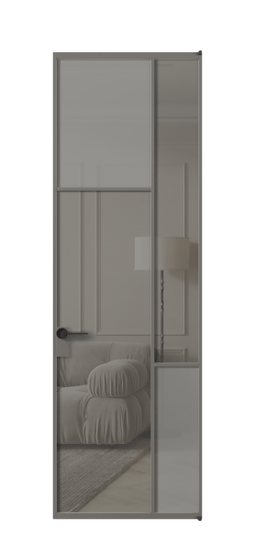 Межкомнатная дверь АЛПЛ041.10 АКЛС Серый сатин матовое + Серый прозрачное. Цвет Алюминий классический серый. Материал Алюминий в эмали. Коллекция Мозаик. Фото. Дверь межкомнатная АЛПЛ041.10 АКЛС Серый сатин матовое + Серый прозрачное. Цвет Алюминий классический серый. Материал Алюминий в эмали. Коллекция Мозаик. Картинка.