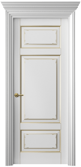 Дверь межкомнатная 6221 ББЛП. Цвет Бук белоснежный с позолотой. Материал Массив бука эмаль с патиной. Коллекция Royal. Картинка.