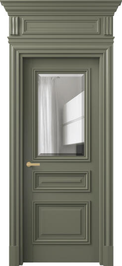 Дверь межкомнатная 7304 БОТ ПРОЗ Ф. Цвет Бук оливковый тёмный. Материал Массив бука эмаль. Коллекция Antique. Картинка.