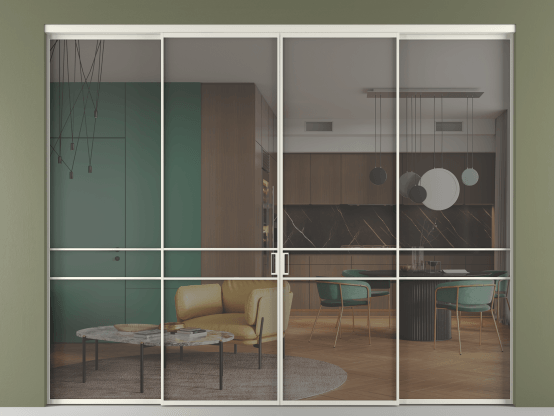 Алюминевая перегородка vn2+2_02 Серый триплекс БЕЛ. Цвет Алюминий Белый. Материал Алюминий. Коллекция Перегородка Формато внутри проёма 4 створки. Фото. Алюминевая перегородка vn2+2_02 Серый триплекс БЕЛ. Цвет Алюминий Белый. Материал Алюминий. Коллекция Перегородка Формато внутри проёма 4 створки. Картинка.