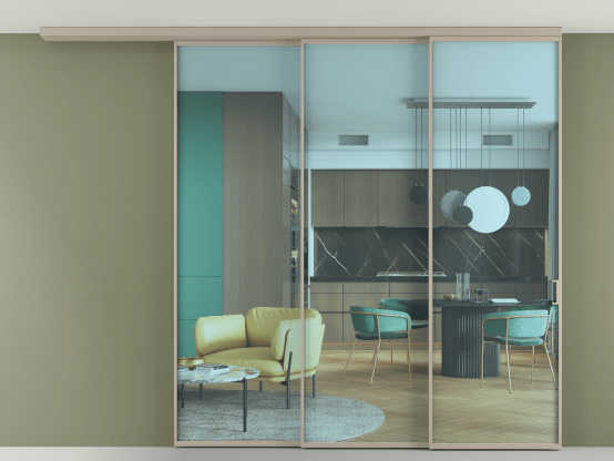 Алюминевая перегородка АЛПР 040.01_АБСК_ПРОЗ ГОЛ_new. Цвет Алюминий бисквитный. Материал Алюминий в эмали. Коллекция Перегородка Формато вдоль стены на потолок 3 створки с синхронным механизмом. Фото. Алюминевая перегородка АЛПР 040.01_АБСК_ПРОЗ ГОЛ_new. Цвет Алюминий бисквитный. Материал Алюминий в эмали. Коллекция Перегородка Формато вдоль стены на потолок 3 створки с синхронным механизмом. Картинка.