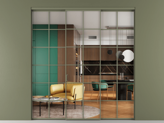 Алюминевая перегородка АЛПР 040.05_АОТ_Crystalvision_new. Цвет Алюминий оливковый тёмный. Материал Алюминий в эмали. Коллекция Перегородка Формато внутри проёма 3 створки. Фото. Алюминевая перегородка АЛПР 040.05_АОТ_Crystalvision_new. Цвет Алюминий оливковый тёмный. Материал Алюминий в эмали. Коллекция Перегородка Формато внутри проёма 3 створки. Картинка.