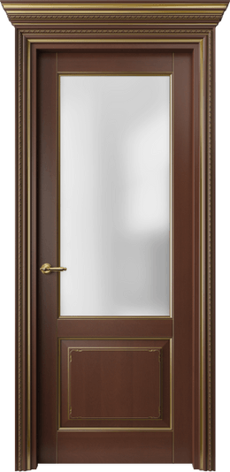 Дверь межкомнатная 6212 БКЗ САТ. Цвет Бук коричневый с золотом. Материал Массив бука с патиной. Коллекция Royal. Картинка.